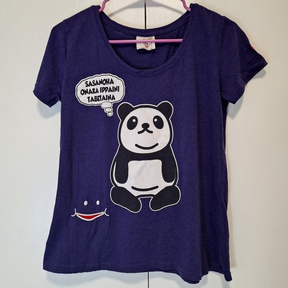 Up! Smile Japan T-Shirt Panda Bear and Embroidered Smiles